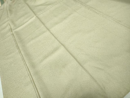平和屋着物■上質な色無地 霞地紋 白橡色 正絹 逸品 DABE8684qa