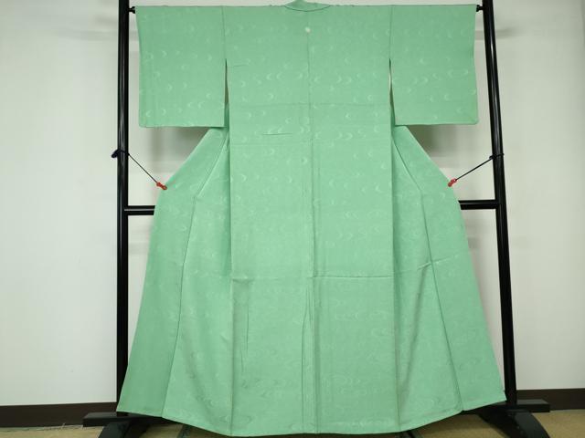 平和屋着物■上質な色無地 流水地紋 薄萌葱色 そごう百貨店扱い 正絹 逸品 DABE8685qa