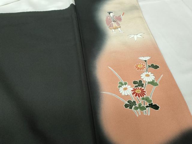平和屋着物■豪華黒留袖 寿光織 作家物 人物風景文 暈し染め 金糸 正絹 逸品 DABE8695qa