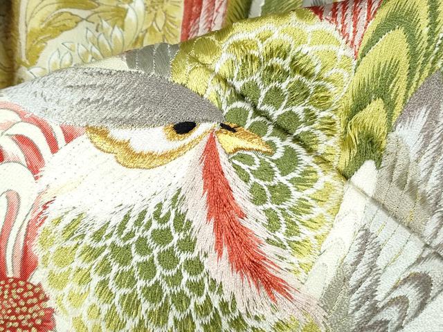 平和屋着物■豪華黒留袖 刺繍 花鳥文 金銀糸 金彩 正絹 逸品 DABE8700qa