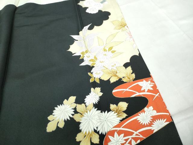 平和屋着物■豪華黒留袖 刺繍 花鳥文 金銀糸 金彩 正絹 逸品 DABE8700qa