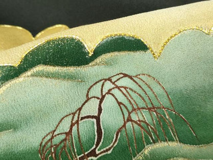 平和屋着物■豪華黒留袖 駒刺繍 雲取り風景花文 金糸 金彩 正絹 逸品 DABE8701qa