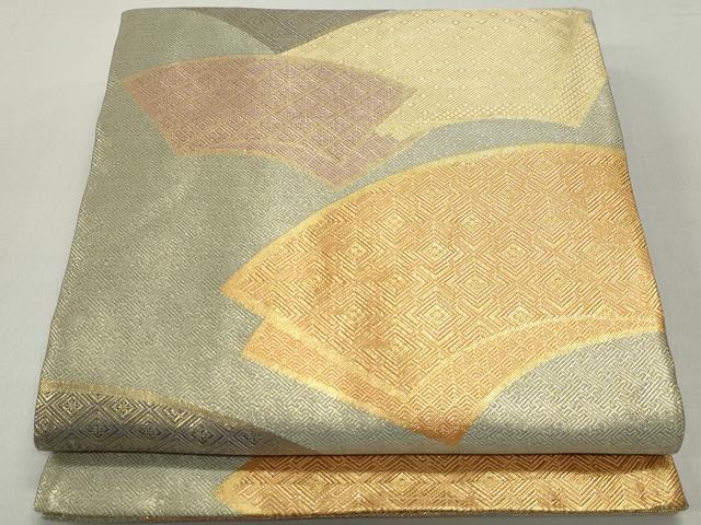平和屋着物◎佐賀錦　六通柄袋帯　地紙重ね吉祥文　金糸　正絹　逸品　DABE8726qa