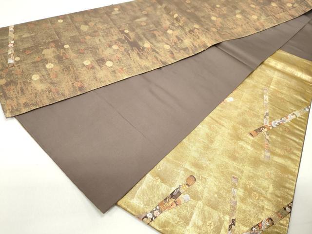 平和屋着物◎六通柄袋帯　唐織　笛の調べ　引箔　高蒔絵摺り出し箔　正絹　逸品　DABE8728qa