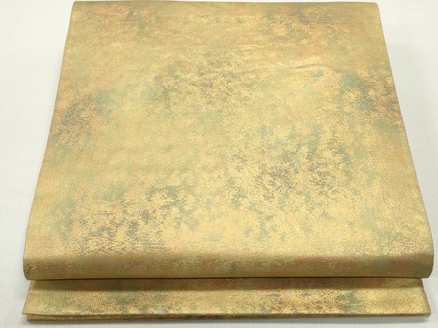 平和屋着物◎六通柄袋帯　霞文　金糸　引箔　正絹　逸品　DABE8731qa
