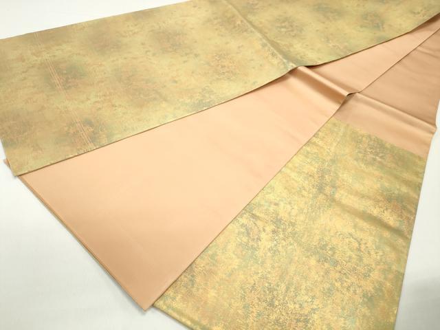 平和屋着物◎六通柄袋帯　霞文　金糸　引箔　正絹　逸品　DABE8731qa