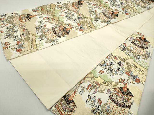 平和屋着物◎六通柄袋帯　唐織　祇園祭山鉾巡行　金糸　正絹　逸品　DABE8754qa