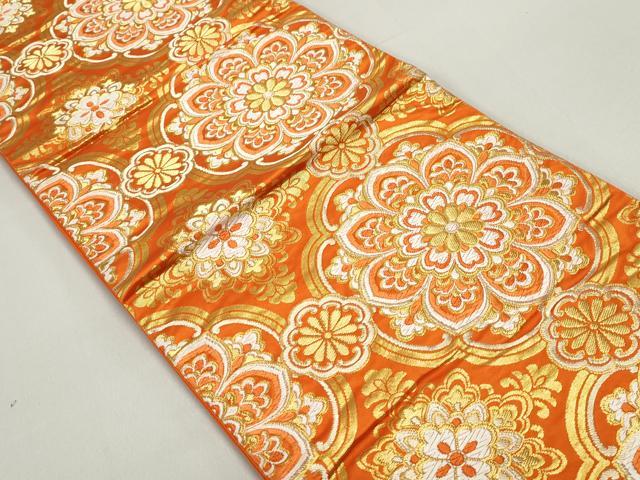 平和屋着物◎六通柄袋帯　唐織　正倉院花文　金糸　正絹　逸品　DABE8787qa