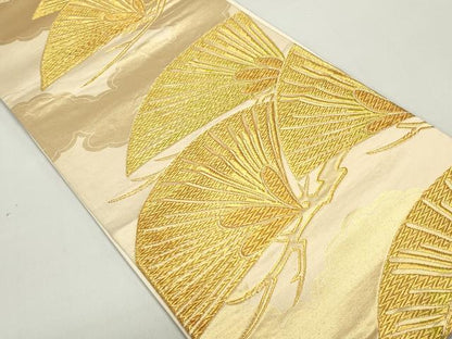 平和屋着物◎六通柄袋帯　松文　金糸　正絹　逸品　DABE8790qa