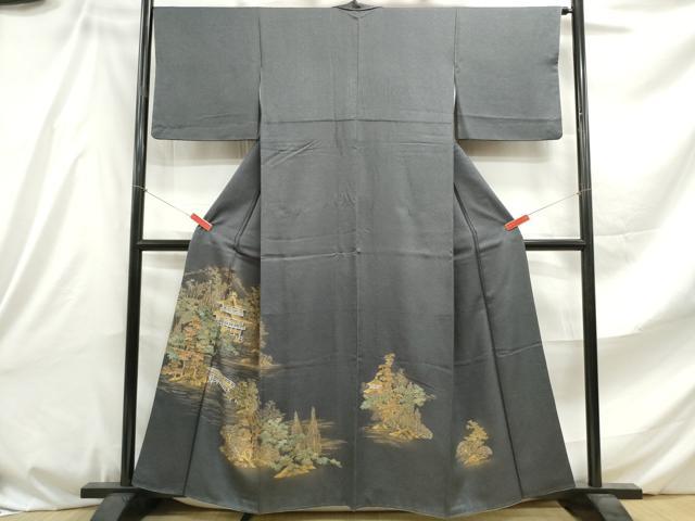 平和屋着物■訪問着 風景花文 暈し染め 金彩 正絹 逸品 DABE8801qa