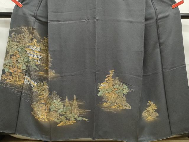 平和屋着物■訪問着 風景花文 暈し染め 金彩 正絹 逸品 DABE8801qa