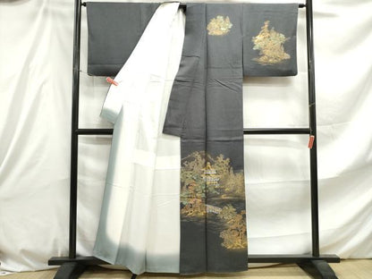 平和屋着物■訪問着 風景花文 暈し染め 金彩 正絹 逸品 DABE8801qa