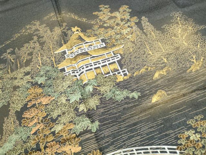 平和屋着物■訪問着 風景花文 暈し染め 金彩 正絹 逸品 DABE8801qa