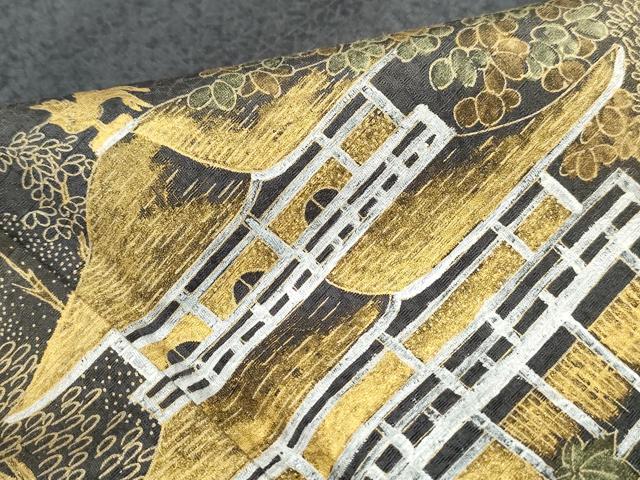 平和屋着物■訪問着 風景花文 暈し染め 金彩 正絹 逸品 DABE8801qa