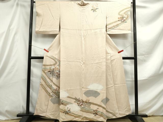 平和屋着物■訪問着 地紙草花文 暈し染め 金彩 正絹 逸品 DABE8809qa