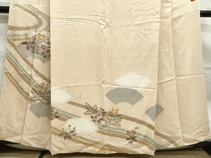 平和屋着物■訪問着 地紙草花文 暈し染め 金彩 正絹 逸品 DABE8809qa