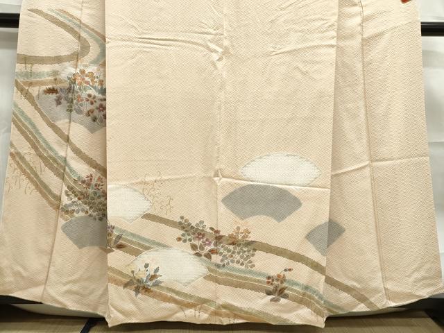 平和屋着物■訪問着 地紙草花文 暈し染め 金彩 正絹 逸品 DABE8809qa