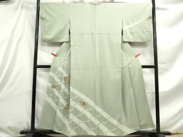 平和屋着物■中国三大刺繍 スワトウ刺繍 汕頭刺繍 訪問着 絞り 地紙花文 金彩 正絹 逸品 DABE8810qa