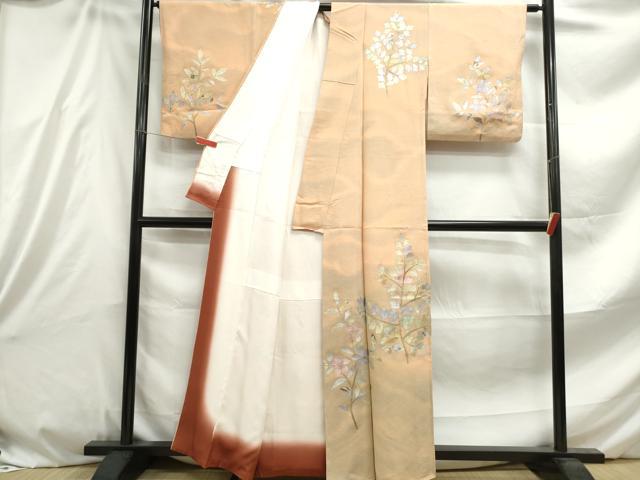 平和屋着物■訪問着 枝葉文 葡萄 暈し染め 金銀彩 正絹 逸品 DABE8811qa