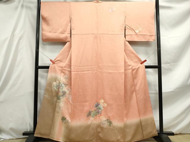 平和屋着物■訪問着 草花文 暈し染め 金銀彩 正絹 逸品 DABE8812qa