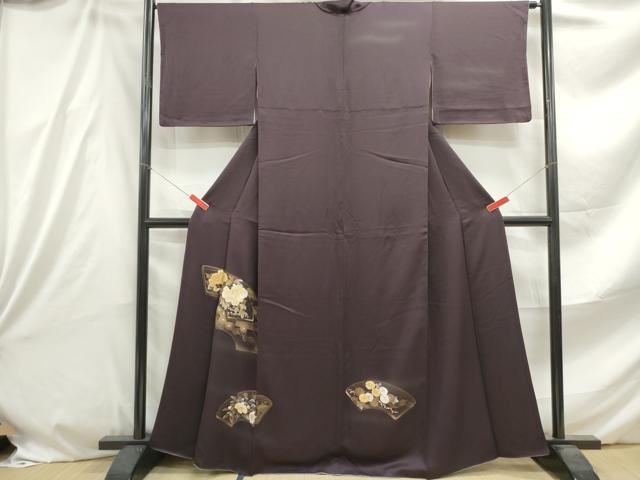 平和屋着物■訪問着 地紙枝花文 暈し染め 金銀彩 正絹 逸品 DABE8813qa