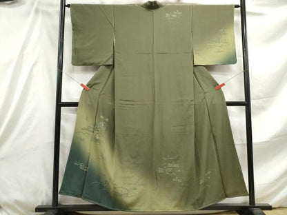 平和屋着物■訪問着 刺繍 幾何学文 暈し染め 正絹 逸品 DABE8820qa