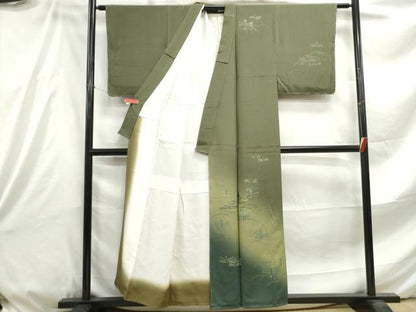 平和屋着物■訪問着 刺繍 幾何学文 暈し染め 正絹 逸品 DABE8820qa