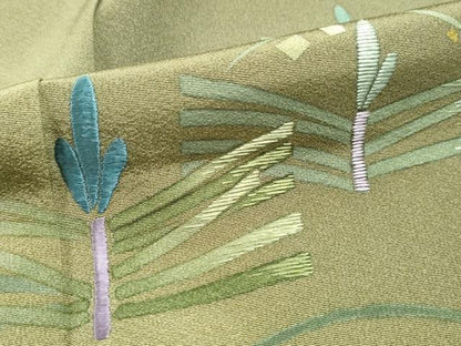 平和屋着物■訪問着 刺繍 幾何学文 暈し染め 正絹 逸品 DABE8820qa