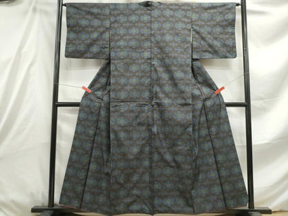 平和屋着物■本場大島紬 7マルキ 幾何学文 正絹 逸品 DABE8824qa