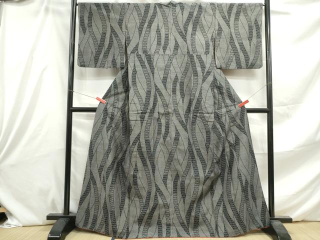 平和屋着物●上質な紬　縞　正絹　逸品　CABC6428yc 平和屋着物□上質な紬 縞 正絹 逸品 BAAW9606hj