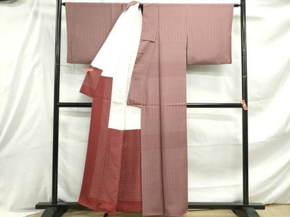 平和屋着物■江戸小紋 横段文 正絹 逸品 DABE8845qa
