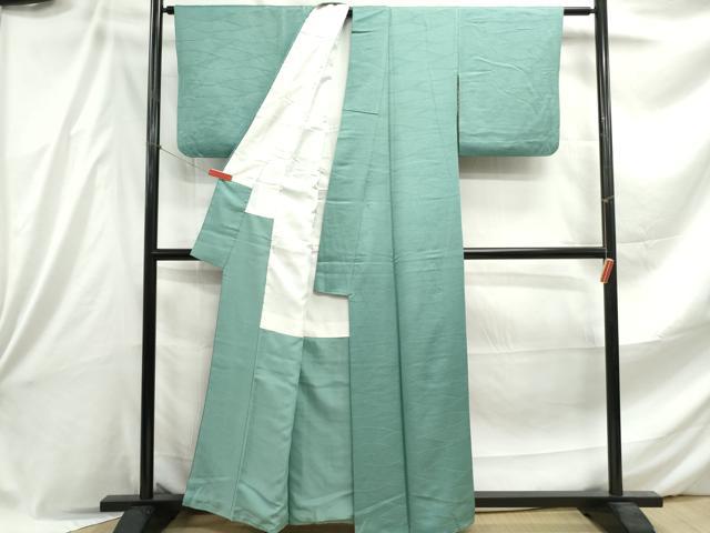 平和屋着物●上質な色無地　立波地紋　伽羅色　西武百貨店扱い　正絹　逸品　AABH7016ck 平和屋着物○上質な色無地 立波地紋 伽羅色 西武百貨店扱い 正絹 逸品