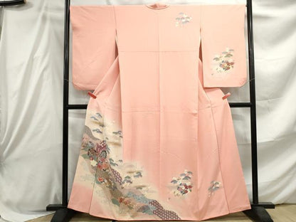 平和屋着物■訪問着 流水御所車花文 暈し染め 金彩 正絹 逸品 DABE8856qa