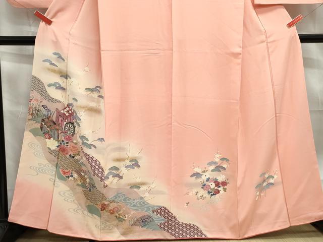 平和屋着物■訪問着 流水御所車花文 暈し染め 金彩 正絹 逸品 DABE8856qa