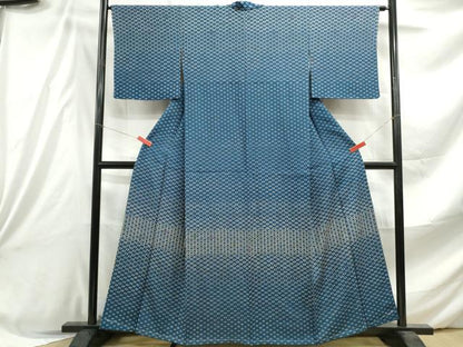 平和屋着物■訪問着 型染め 幾何学花文 正絹 逸品 DABE8858qa