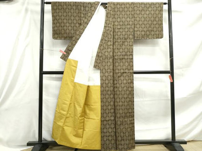 平和屋着物■上質な紬 幾何学文 正絹 逸品 DABE8859qa