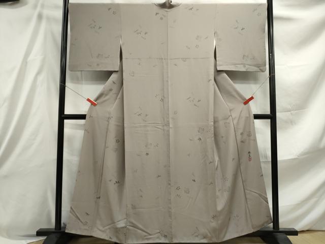 平和屋着物■上質な小紋 作家物 舞笹花文 正絹 逸品 DABE8865qa