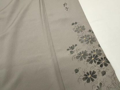 平和屋着物■上質な小紋 作家物 舞笹花文 正絹 逸品 DABE8865qa