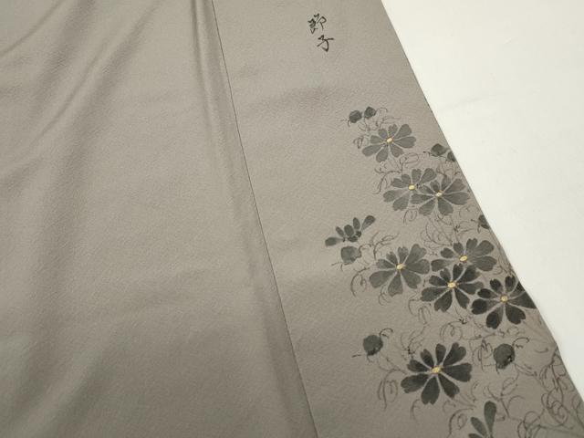 平和屋着物■上質な小紋 作家物 舞笹花文 正絹 逸品 DABE8865qa