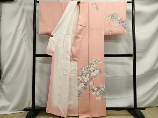 平和屋着物■訪問着 手描き 草花文 暈し染め 正絹 逸品 DABE8877qa