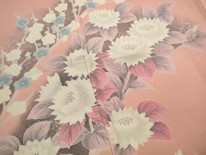 平和屋着物■訪問着 手描き 草花文 暈し染め 正絹 逸品 DABE8877qa
