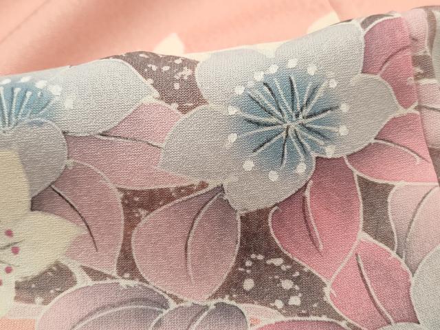平和屋着物■訪問着 手描き 草花文 暈し染め 正絹 逸品 DABE8877qa