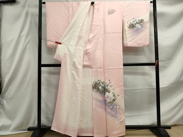 平和屋着物■訪問着 花蝶文 暈し染め 金彩 正絹 逸品 DABE8878qa