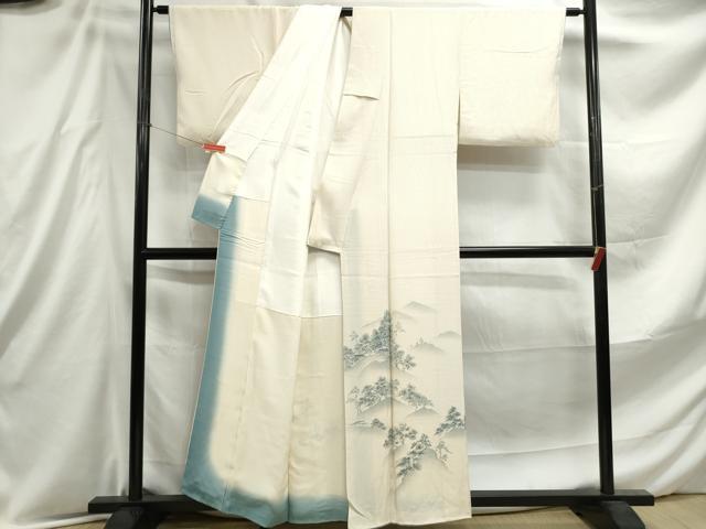 平和屋着物■訪問着 重ね山樹林文 暈し染め 正絹 逸品 DABE8881qa
