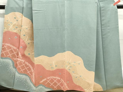 平和屋着物■訪問着 絞り 刺繍 道長舞花文 金彩 正絹 逸品 DABE8885qa