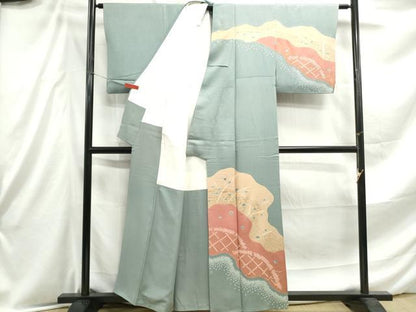 平和屋着物■訪問着 絞り 刺繍 道長舞花文 金彩 正絹 逸品 DABE8885qa