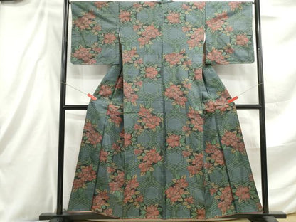平和屋着物■本場大島紬 亀甲花文 正絹 逸品 DABE8893qa