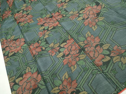 平和屋着物■本場大島紬 亀甲花文 正絹 逸品 DABE8893qa
