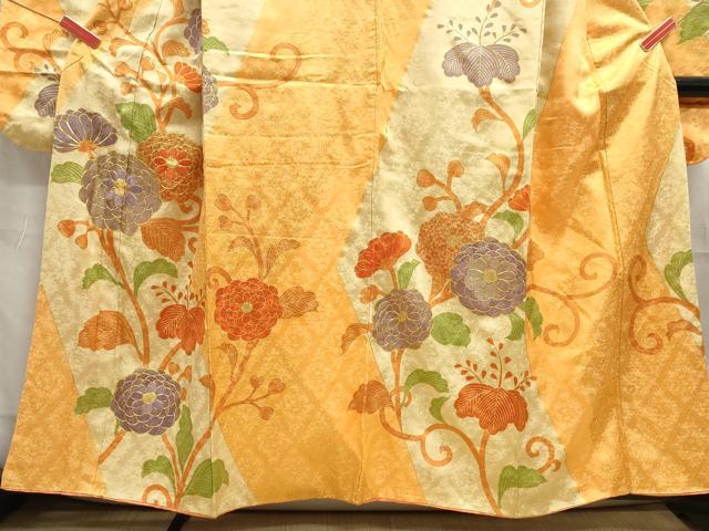平和屋着物■豪華振袖 駒刺繍 唐草花文 金彩 正絹 逸品 DABE8898qa
