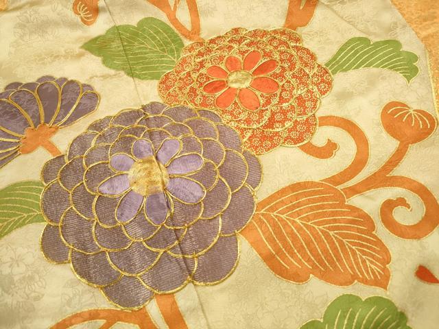 平和屋着物■豪華振袖 駒刺繍 唐草花文 金彩 正絹 逸品 DABE8898qa